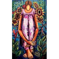 Shazly Khan, Revisiting beautiful childhood memories, 24 x 42 Inch, Acrylic on Canvas, Figurative Paintings, AC-SZK-153